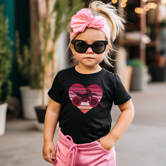 Heart Motorcycle- Toddler T-Shirt