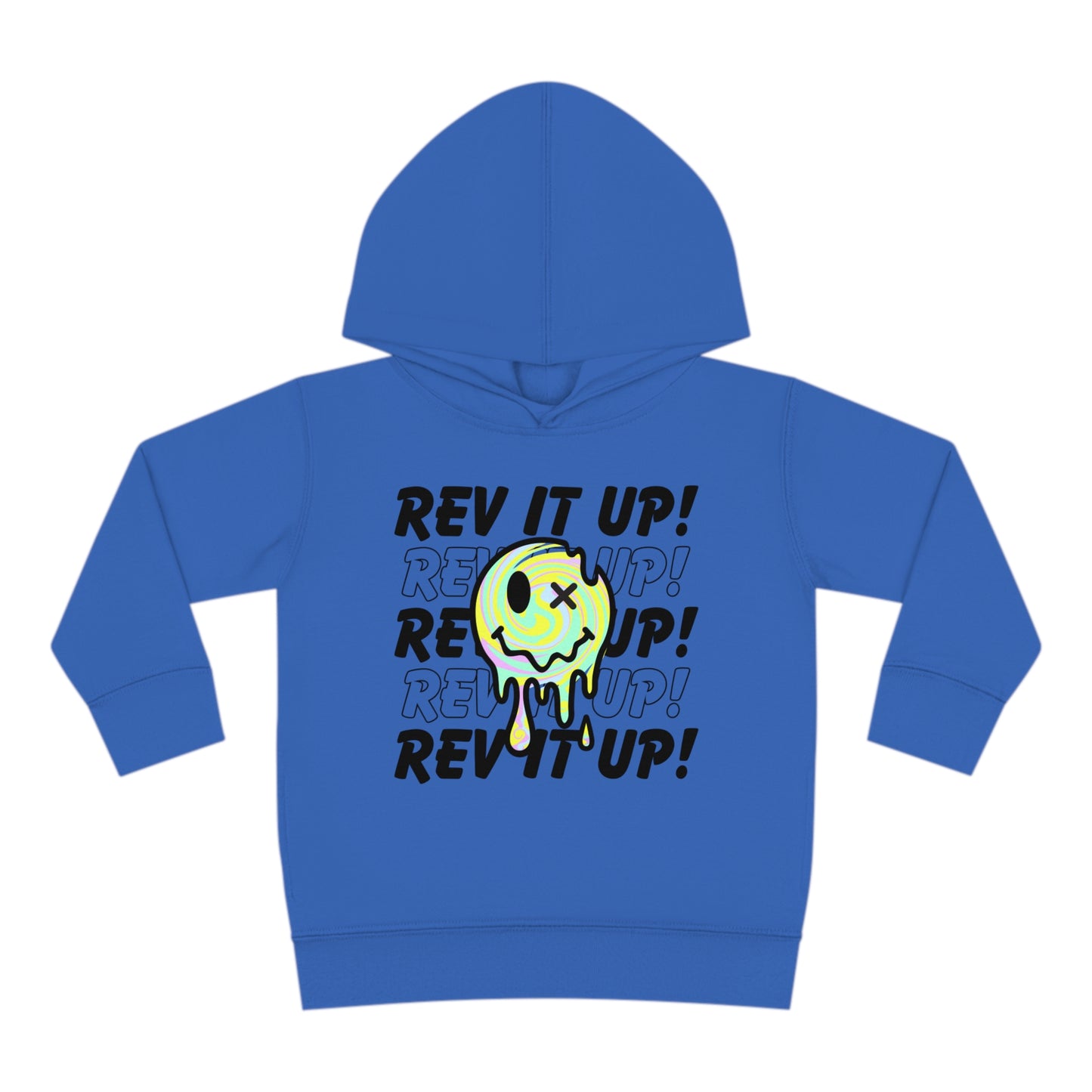 Rev It Up Retro Smiley -Toddler Hooded Sweatshirt