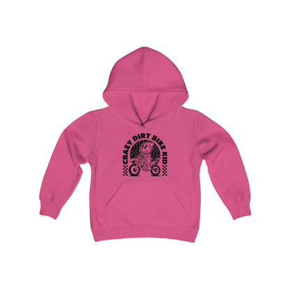 Crazy Dirt Bike Kid-Youth Hooded Sweatshirt