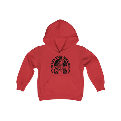 Crazy Dirt Bike Kid-Youth Hooded Sweatshirt