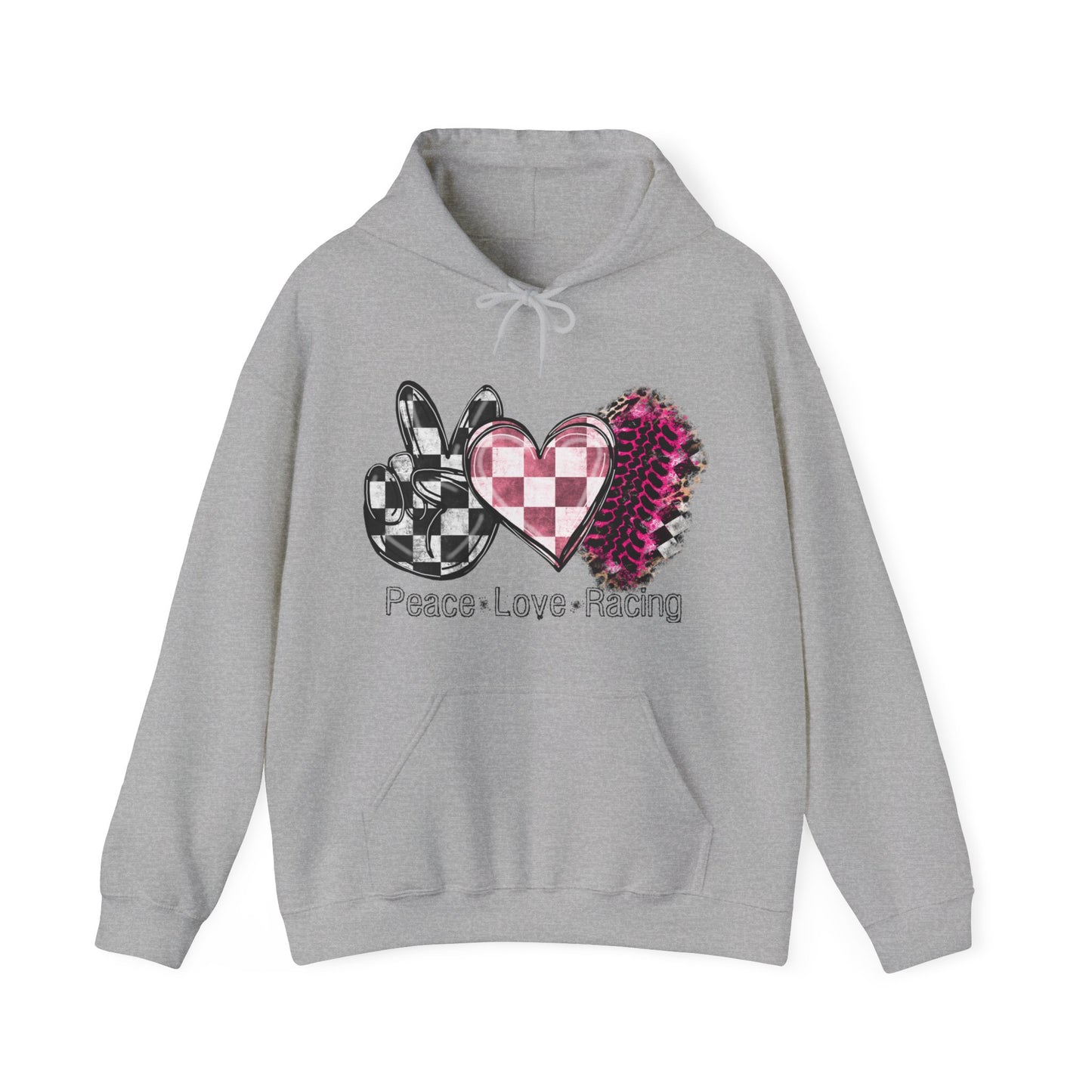 Peace Love Racing- Adult Hooded Sweatshirt