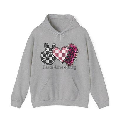 Peace Love Racing- Adult Hooded Sweatshirt