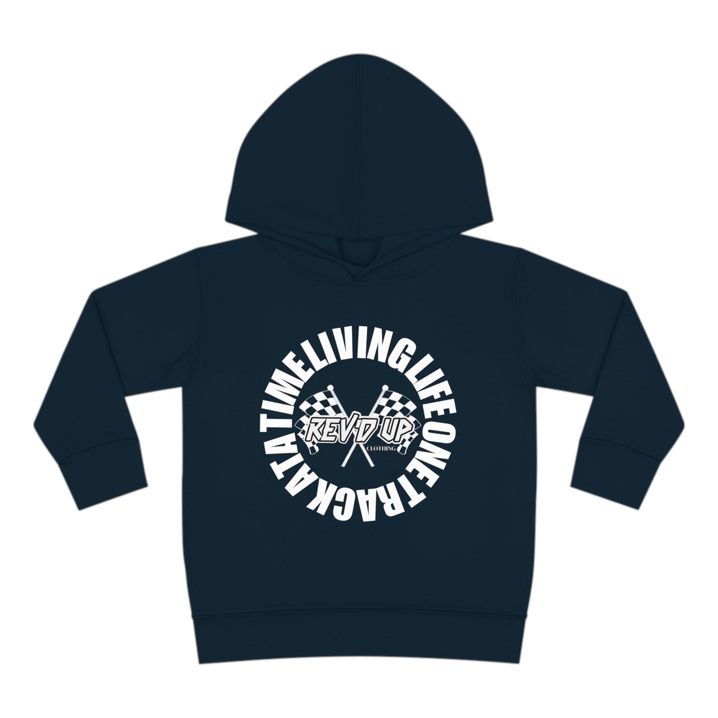 Living Life One Track At A Time White Rev'd Up Clothing - Toddler Hooded Sweatshirt