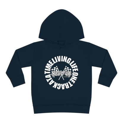 Living Life One Track At A Time White Rev'd Up Clothing - Toddler Hooded Sweatshirt