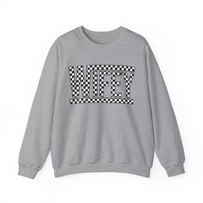 Checkered Wifey- Adult Crewneck Sweatshirt