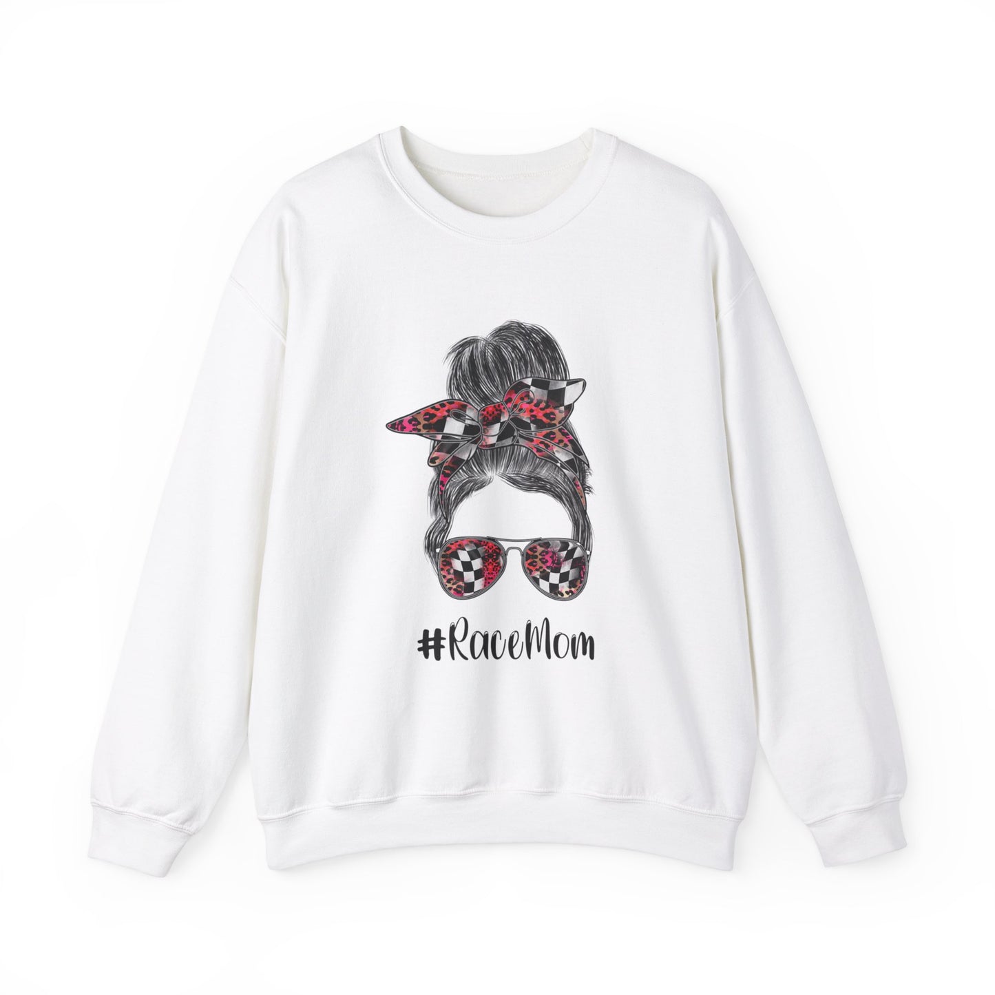 #Race Mom- Adult Crewneck Sweatshirt