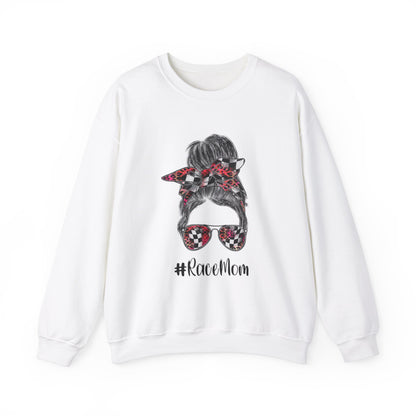 #Race Mom- Adult Crewneck Sweatshirt
