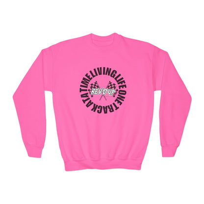 Living Life One Track At A Time Black Rev'd Up Clothing - Youth Sweatshirt
