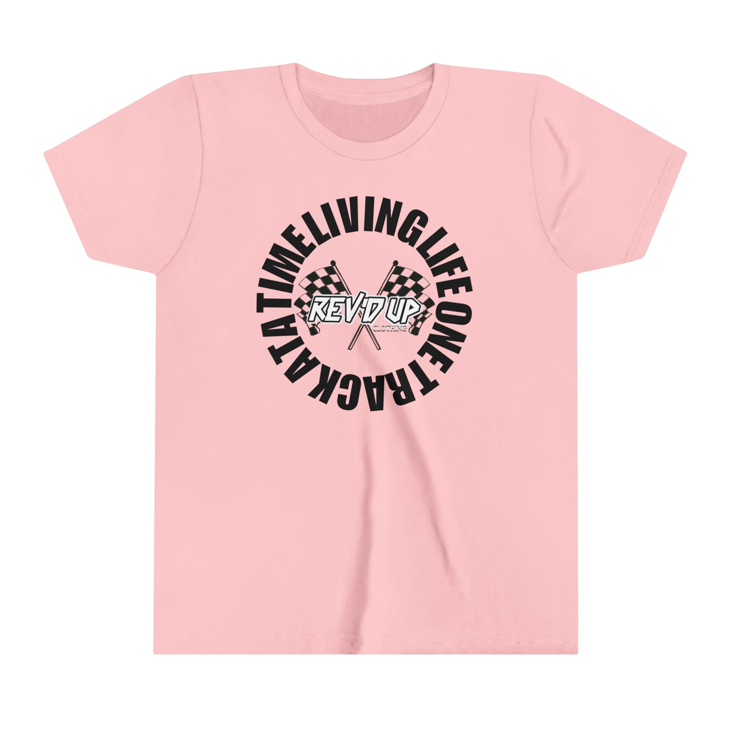 Living Life One Track At A Time Black Rev'd Up Clothing -Youth T-Shirt