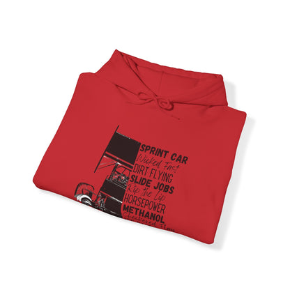 Race Day Sprint Car- Adult Hooded Sweatshirt