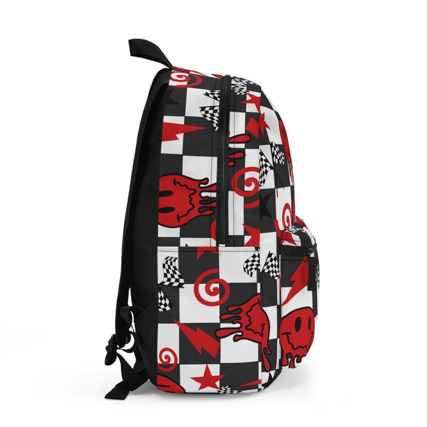 Black & Red Checkered Smiley - Backpack