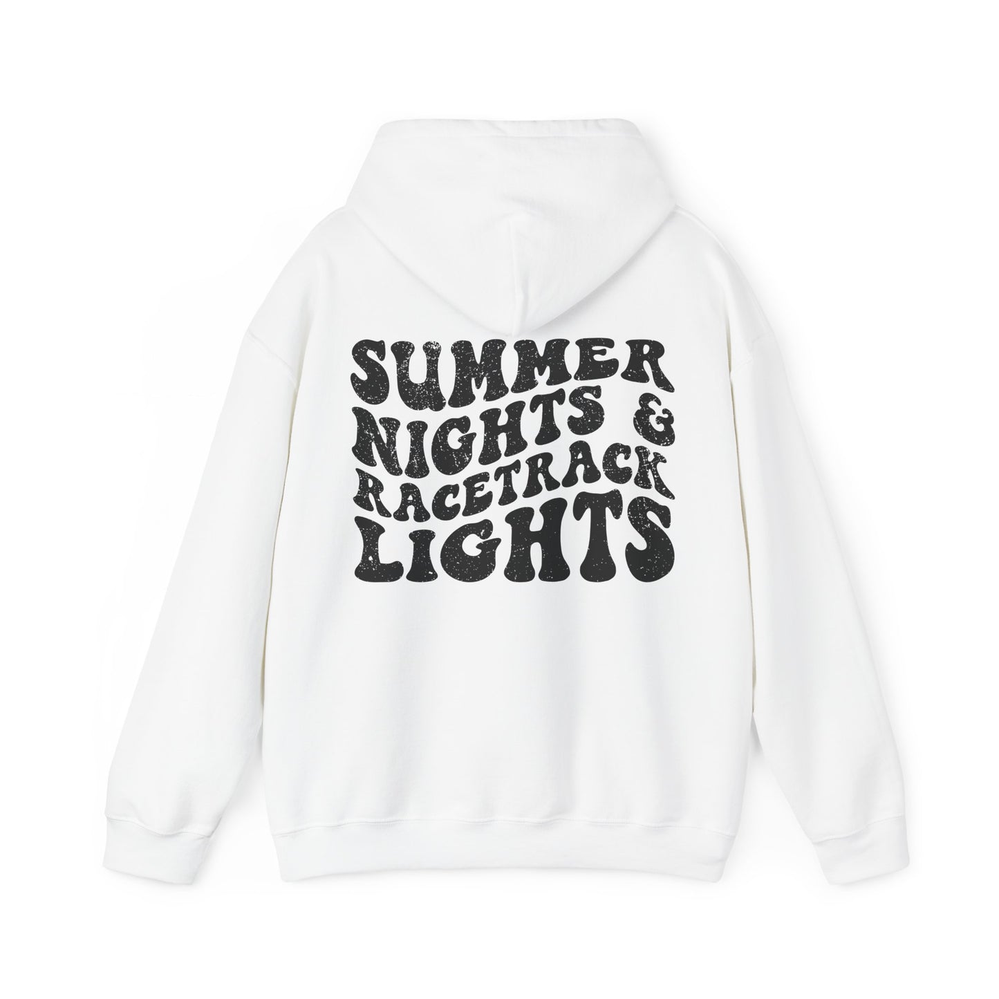 Summer Nights Race Track Lights- Adult Hooded Sweatshirt