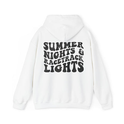 Summer Nights Race Track Lights- Adult Hooded Sweatshirt