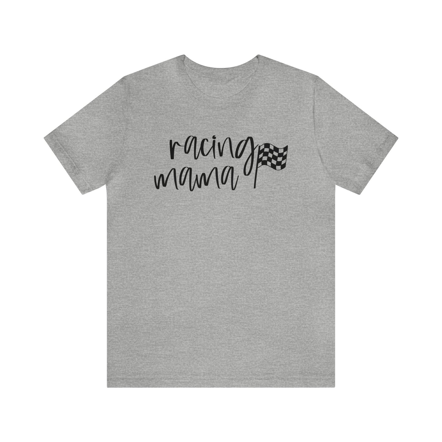 Race Mama with Flag- Adult T-Shirt