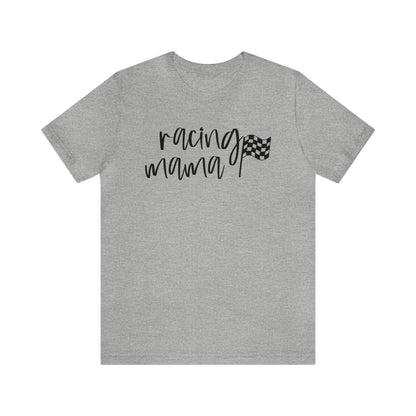 Race Mama with Flag- Adult T-Shirt