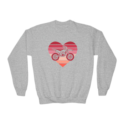 Heart Motorcycle - Youth Crew Sweatshirt