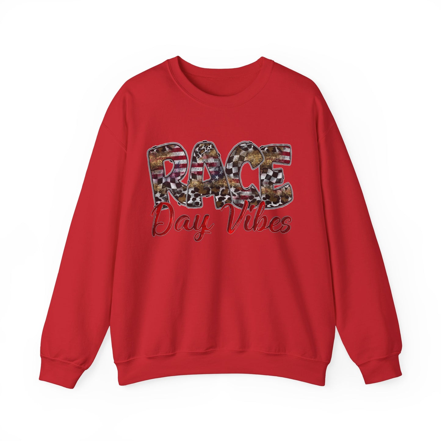 Race Day Vibes Wild American- Adult Crewneck Sweatshirt