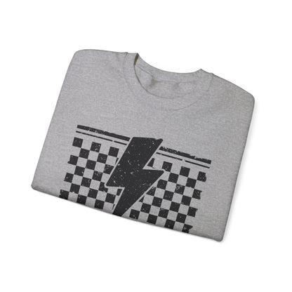 Grunge Checkered Lightning Bolt- Adult Sweatshirt
