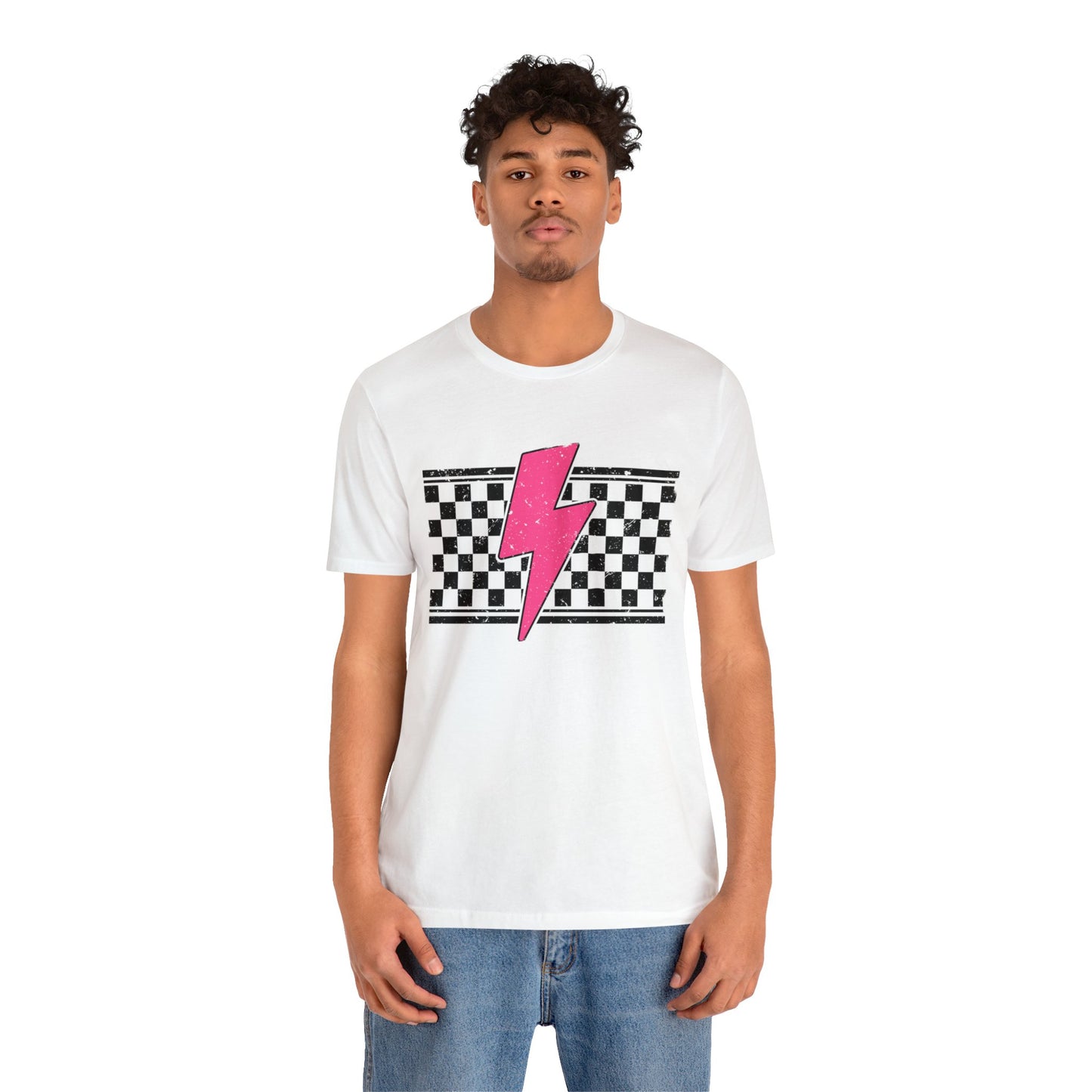 Pink Lightening Bolt- Adult T-Shirt