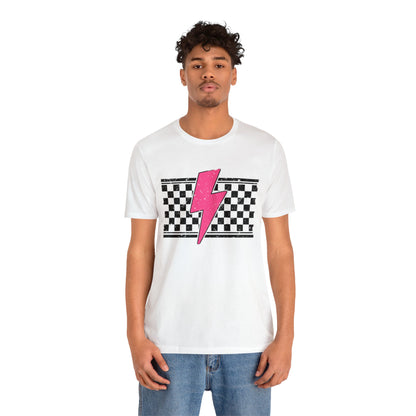 Pink Lightening Bolt- Adult T-Shirt