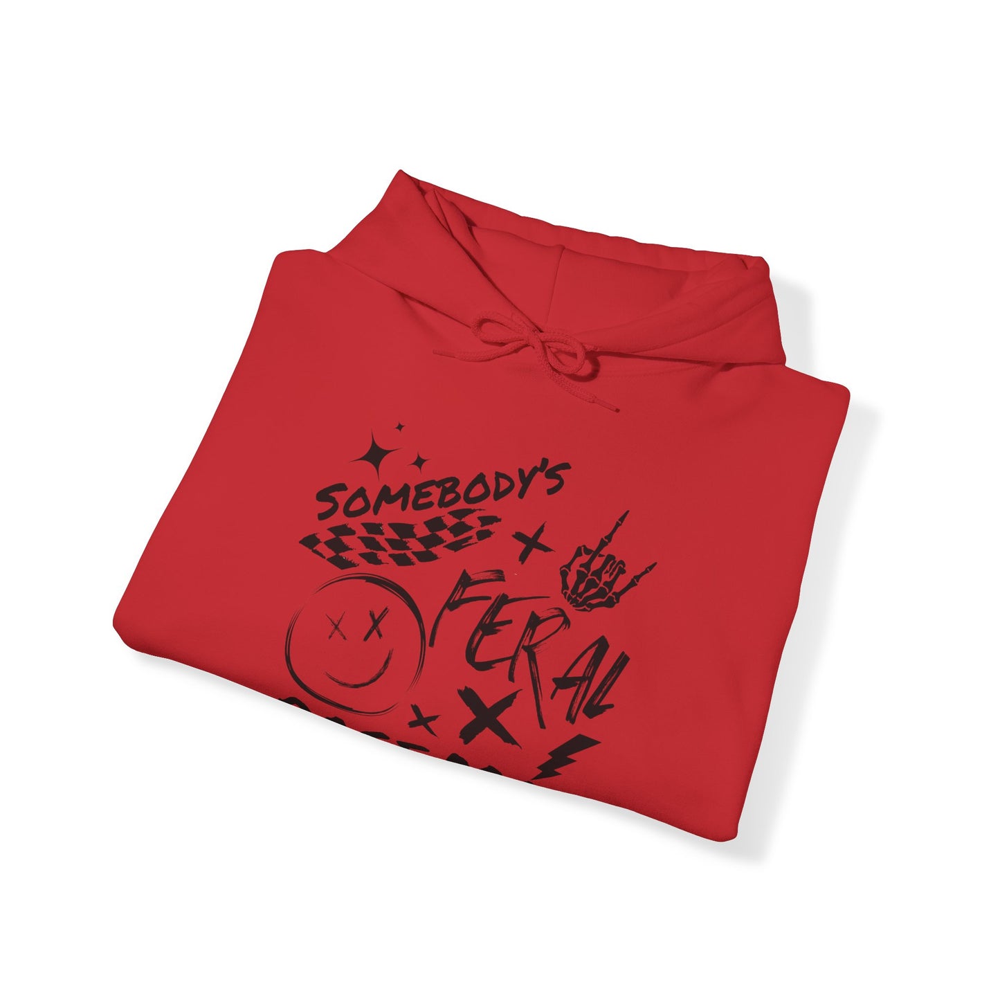 Somebody`s Feral Race Mom- Adult Hooded Sweatshirt