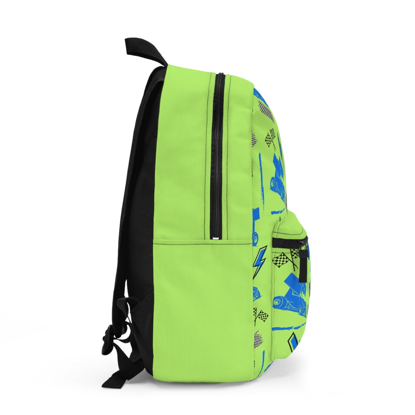 Bright Green & Blue Winged Sprint Car - Backpack