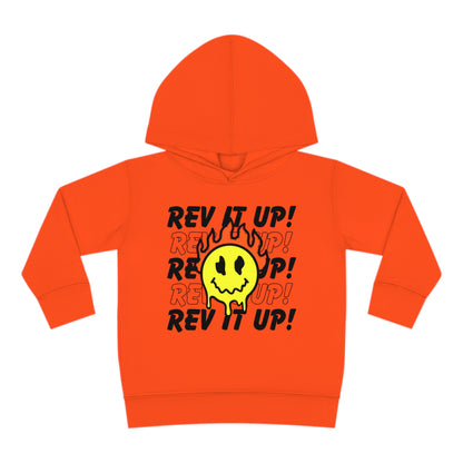 Rev It Up Flame Smiley -Toddler Hooded Sweatshirt