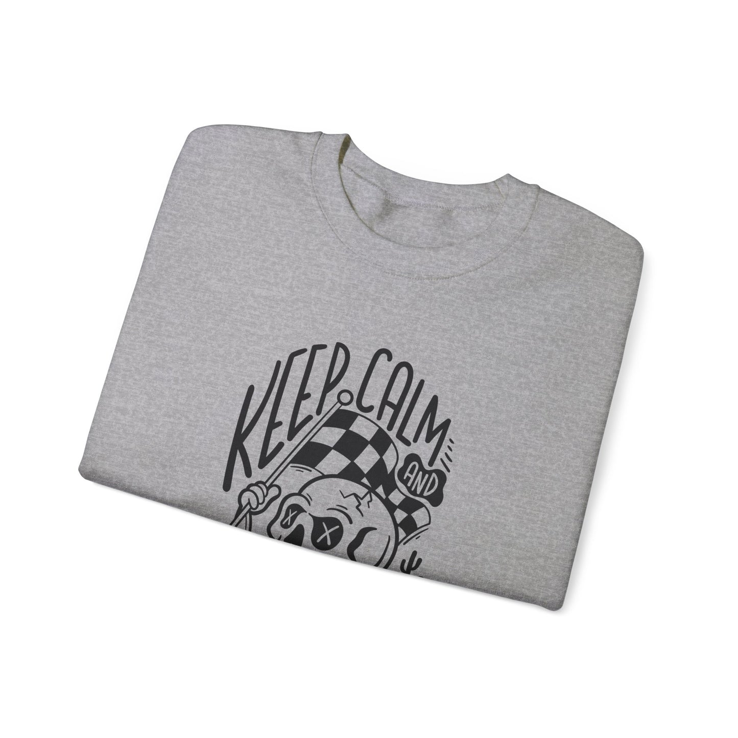Keep Calm and Ride On- Adult Crewneck Sweatshirt