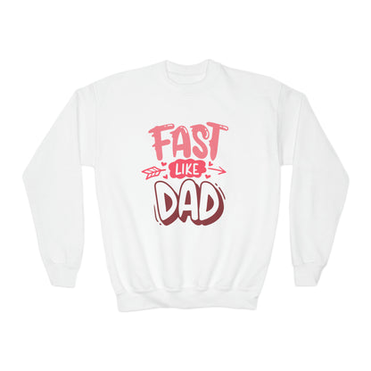 Fast Like Dad-Youth Crewneck Sweatshirt