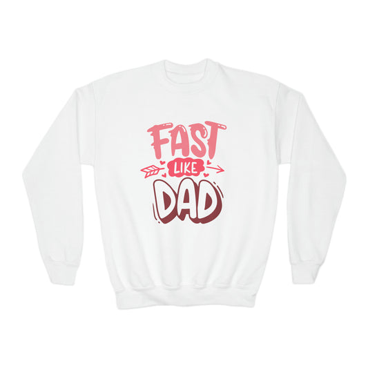 Fast Like Dad-Youth Crewneck Sweatshirt