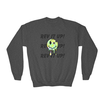 Rev It Up Retro Smiley -Youth Sweatshirt