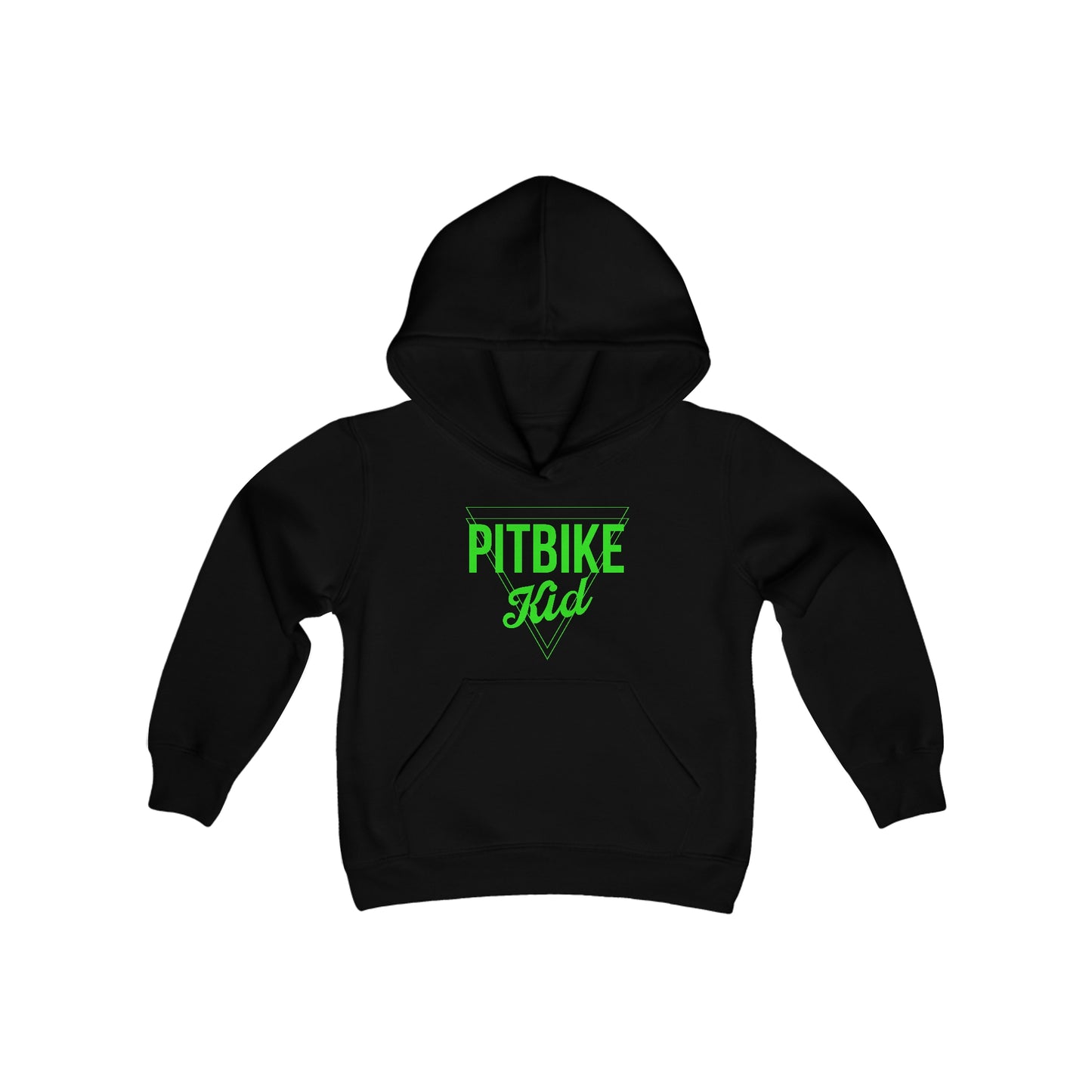 Pit Bike Kid Green -Youth Hooded Sweatshirt