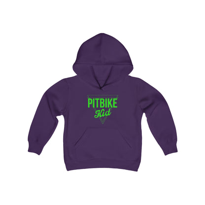 Pit Bike Kid Green -Youth Hooded Sweatshirt