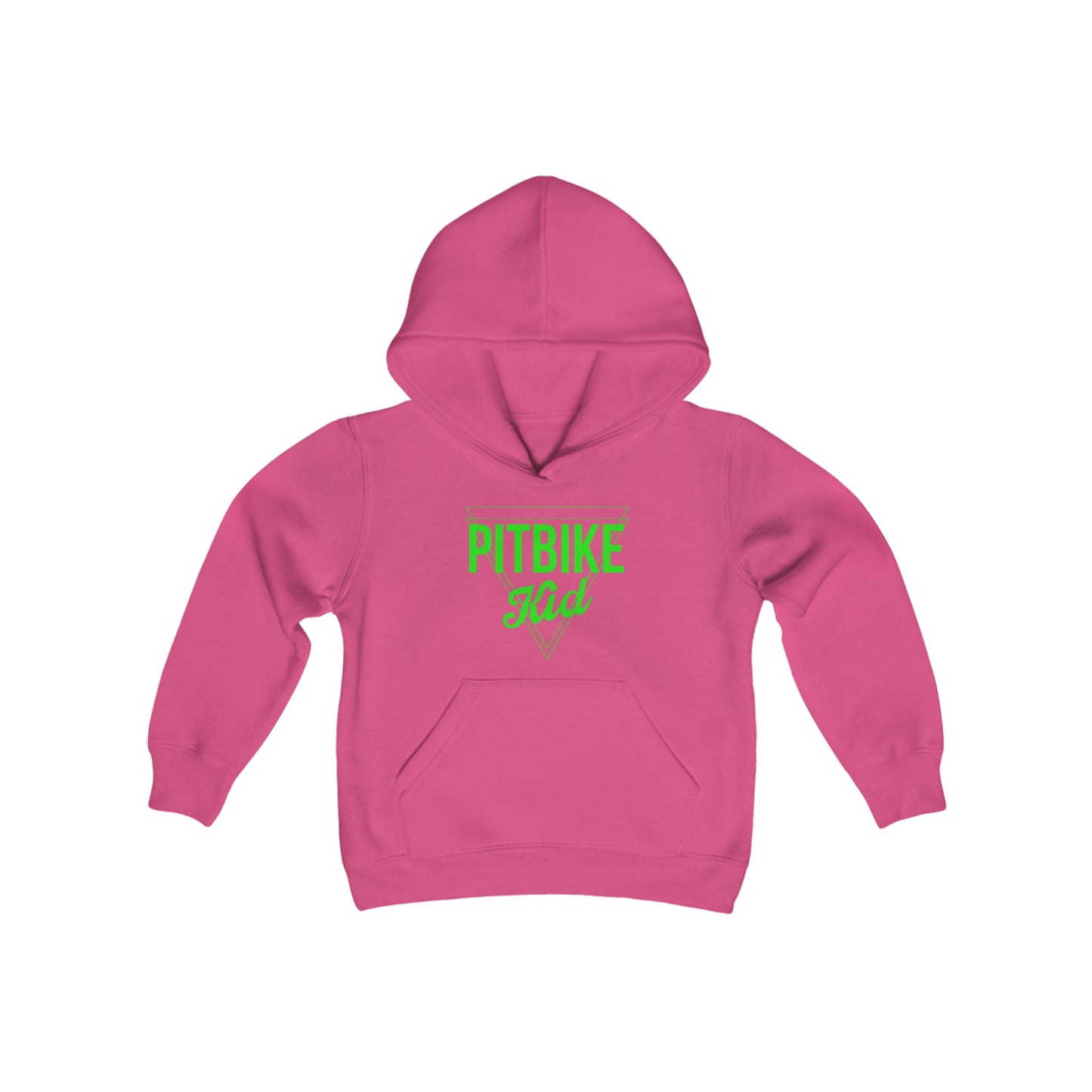 Pit Bike Kid Green -Youth Hooded Sweatshirt