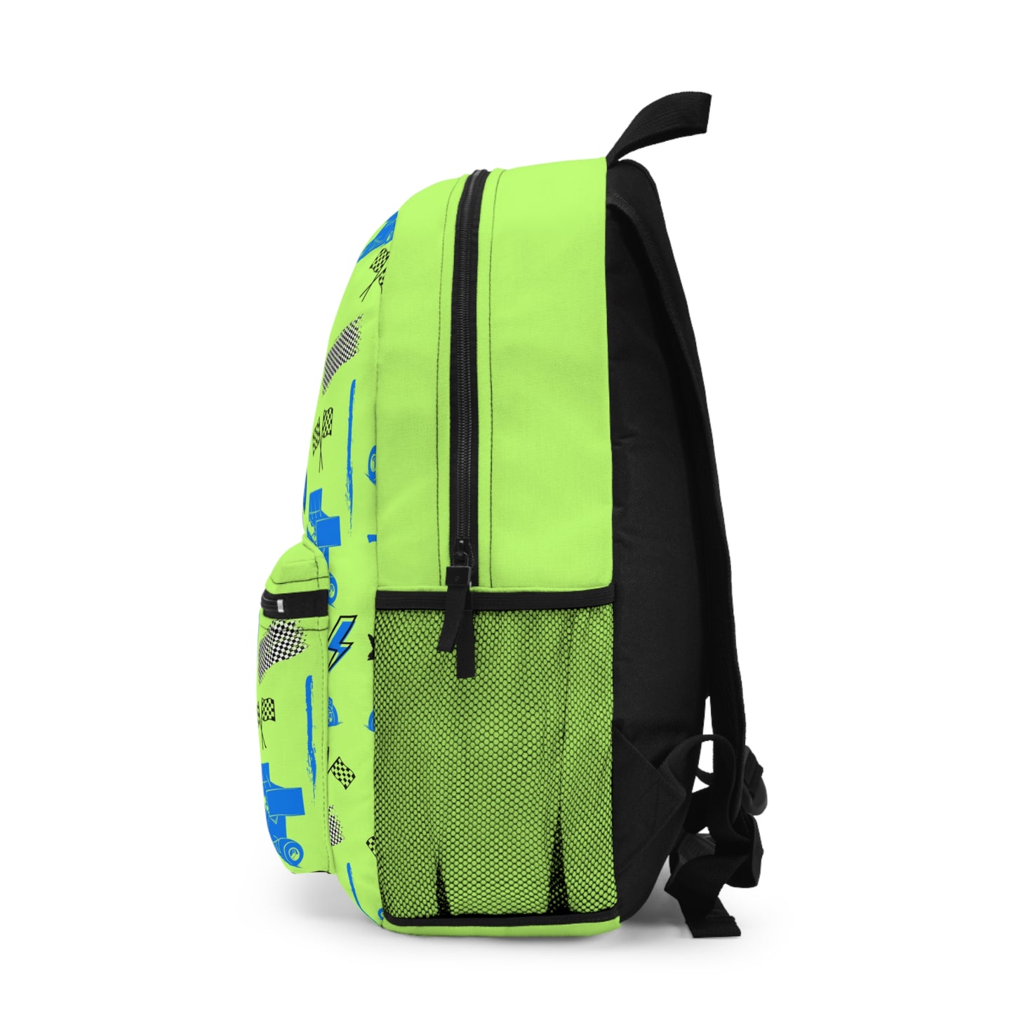 Bright Green & Blue Winged Sprint Car - Backpack