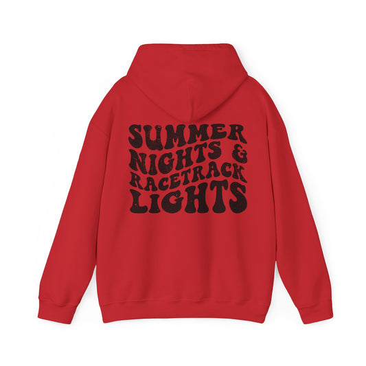Summer Nights Race Track Lights- Adult Hooded Sweatshirt