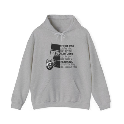 Race Day Sprint Car- Adult Hooded Sweatshirt
