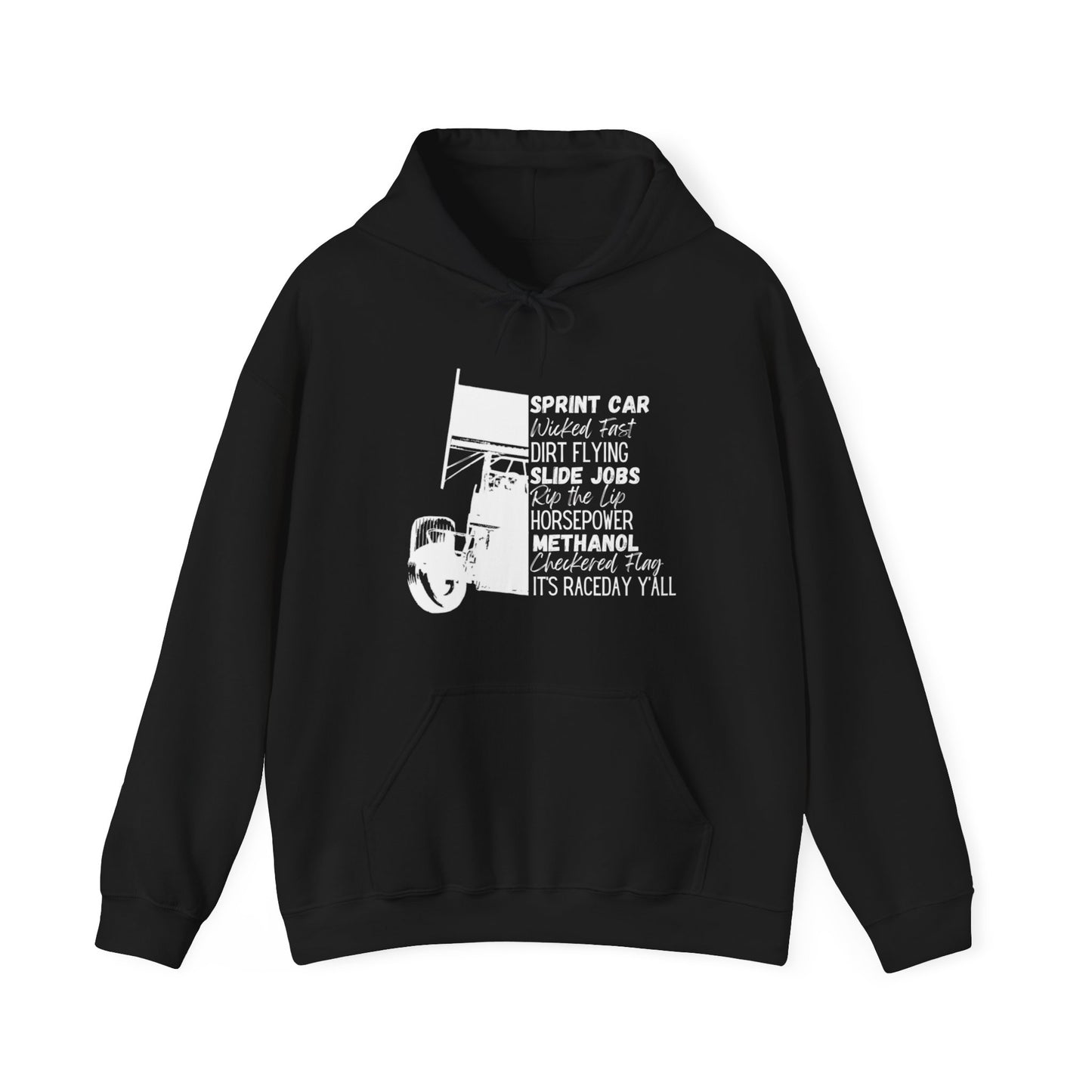 Race Day Sprint Car- Adult Hooded Sweatshirt