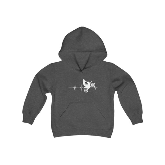 Heart Rate Moto- Youth Hooded Sweatshirt