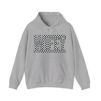 Checkered Wifey- Adult Hooded Sweatshirt