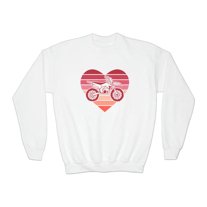 Heart Motorcycle - Youth Crew Sweatshirt