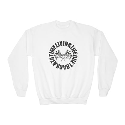 Living Life One Track At A Time Black Rev'd Up Clothing - Youth Sweatshirt