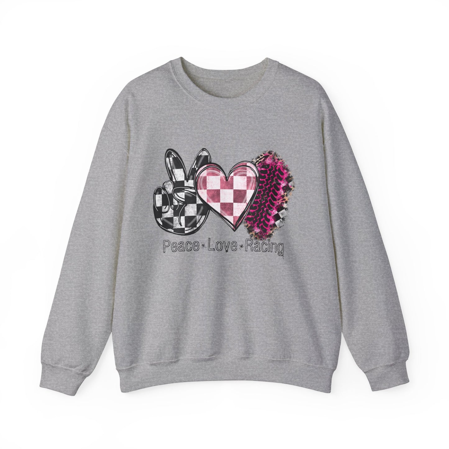 Peace Love Racing- Adult Crewneck Sweatshirt