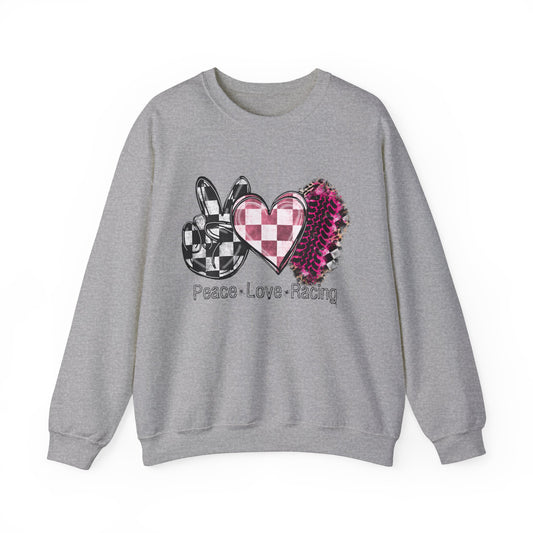 Peace Love Racing- Adult Crewneck Sweatshirt