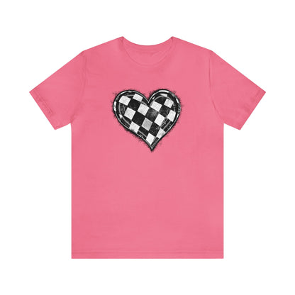 Checkered Heart- Adult T-Shirt