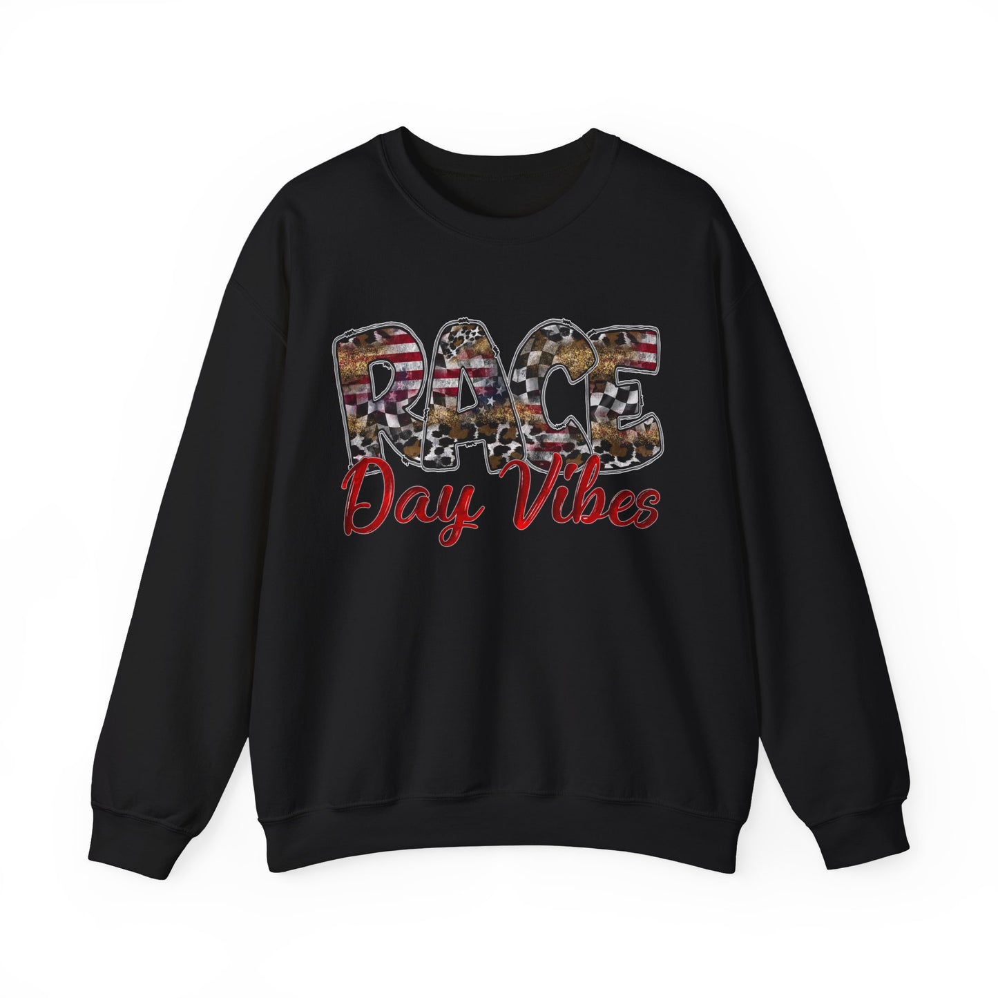 Race Day Vibes Wild American- Adult Crewneck Sweatshirt