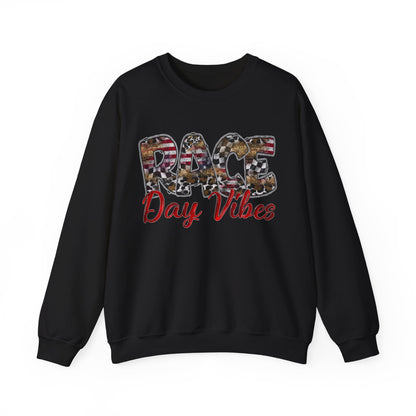 Race Day Vibes Wild American- Adult Crewneck Sweatshirt
