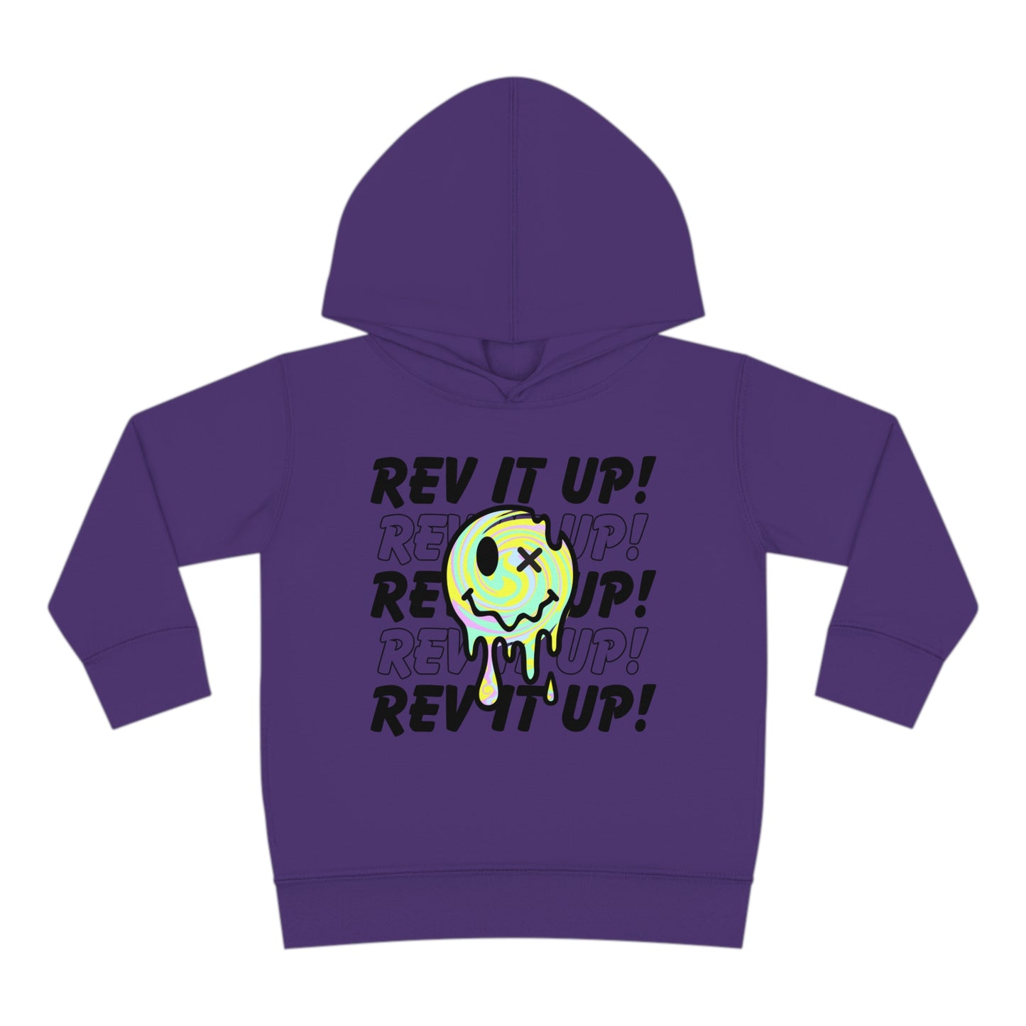 Rev It Up Retro Smiley -Toddler Hooded Sweatshirt
