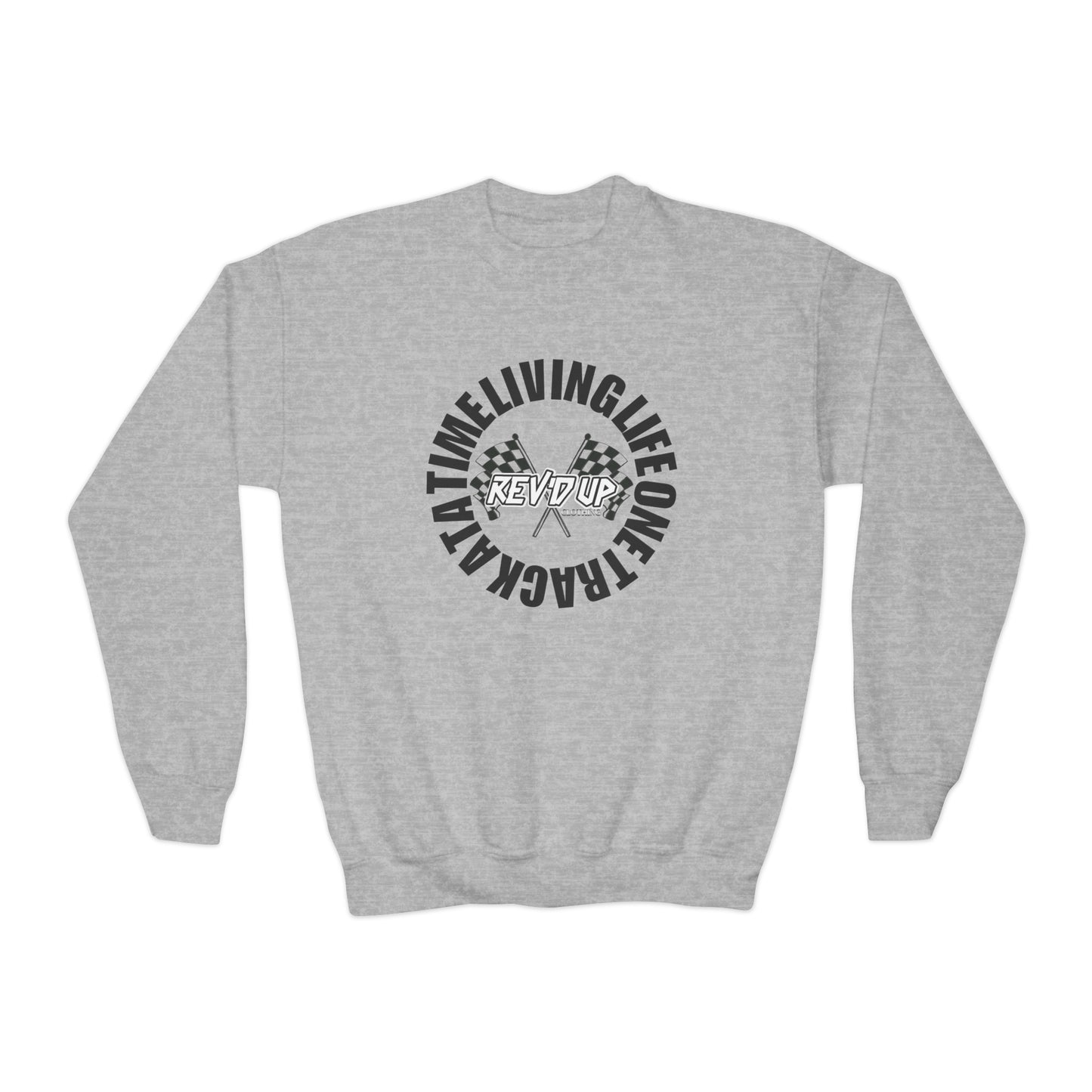 Living Life One Track At A Time Black Rev'd Up Clothing - Youth Sweatshirt