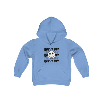 Rev It Up Smiley- Youth Hooded Sweatshirt